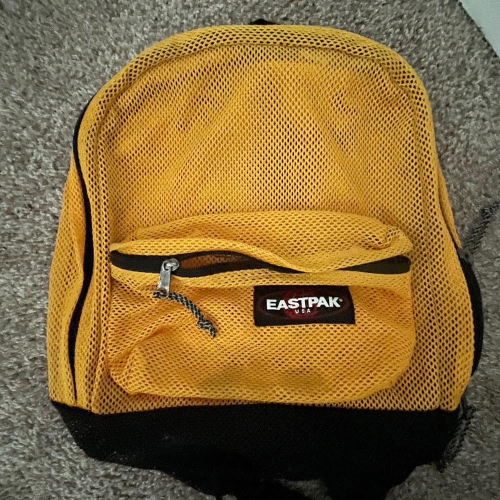 90s Yellow Mesh Eastpak Backpack
